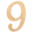 Unfinished Wooden Playball Italic Number 9 (6.25 Inches)