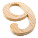 Unfinished Wooden Playball Italic Number 9 (6.25 Inches)