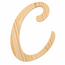 Unfinished Wooden Playball Italic Letter C (6.25 Inches)