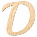 Unfinished Wooden Playball Italic Letter D (6.25 Inches)