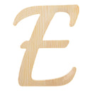 Unfinished Wooden Playball Italic Letter E (6.25 Inches)