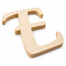 Unfinished Wooden Playball Italic Letter E (6.25 Inches)