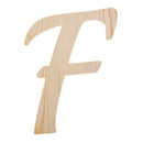 Unfinished Wooden Playball Italic Letter F (6.25 Inches)