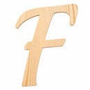 Unfinished Wooden Playball Italic Letter F (6.25 Inches)