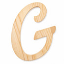 Unfinished Wooden Playball Italic Letter G (6.25 Inches)