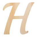 Unfinished Wooden Playball Italic Letter H (6.25 Inches)