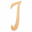 Unfinished Wooden Playball Italic Letter J (6.25 Inches)