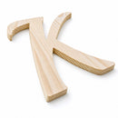 Unfinished Wooden Playball Italic Letter K (6.25 Inches)