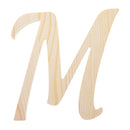 Unfinished Wooden Playball Italic Letter M (6.25 Inches)