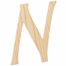 Unfinished Wooden Playball Italic Letter N (6.25 Inches)