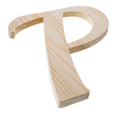 Unfinished Wooden Playball Italic Letter P (6.25 Inches)