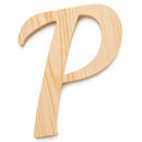 Unfinished Wooden Playball Italic Letter P (6.25 Inches)