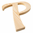 Unfinished Wooden Playball Italic Letter P (6.25 Inches)