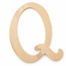 Unfinished Wooden Playball Italic Letter Q (6.25 Inches)