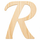 Unfinished Wooden Playball Italic Letter R (6.25 Inches)