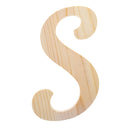Unfinished Wooden Playball Italic Letter S (6.25 Inches)