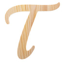 Unfinished Wooden Playball Italic Letter T (6.25 Inches)