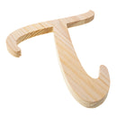 Unfinished Wooden Playball Italic Letter T (6.25 Inches)