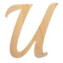 Unfinished Wooden Playball Italic Letter U (6.25 Inches)