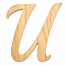 Unfinished Wooden Playball Italic Letter U (6.25 Inches)