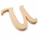 Unfinished Wooden Playball Italic Letter U (6.25 Inches)