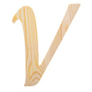 Unfinished Wooden Playball Italic Letter V (6.25 Inches)