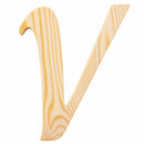 Unfinished Wooden Playball Italic Letter V (6.25 Inches)