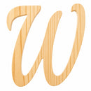 Unfinished Wooden Playball Italic Letter W (6.25 Inches)