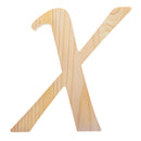 Unfinished Wooden Playball Italic Letter X (6.25 Inches)