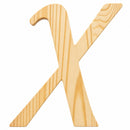 Unfinished Wooden Playball Italic Letter X (6.25 Inches)