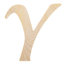 Unfinished Wooden Playball Italic Letter Y (6.25 Inches)