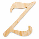 Unfinished Wooden Playball Italic Letter Z (6.25 Inches)