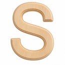 Unfinished Wooden Arial Font Letter S (6.25 Inches)