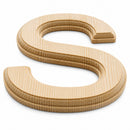 Unfinished Wooden Arial Font Letter S (6.25 Inches)