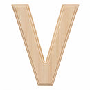 Unfinished Wooden Arial Font Letter V (6.25 Inches)