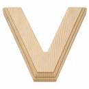 Unfinished Wooden Arial Font Letter V (6.25 Inches)