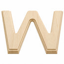 Unfinished Wooden Arial Font Letter W (6.25 Inches)