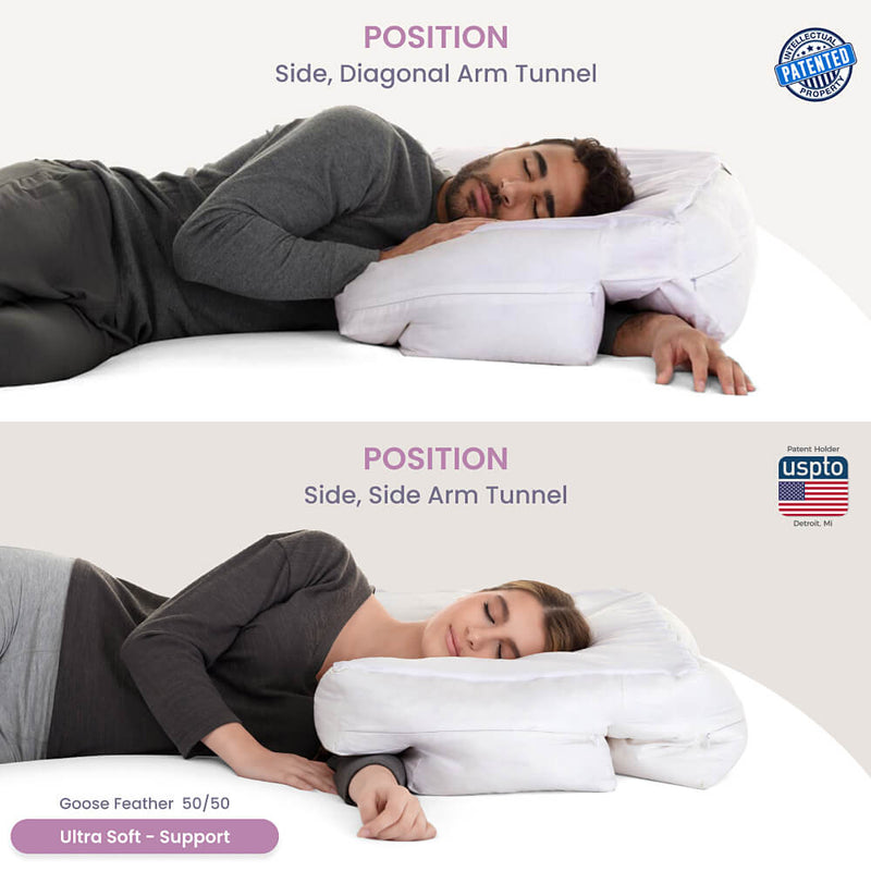 Wife Pillow - Feather/ Down - Sleep On Side, Stomach, Hip & Back