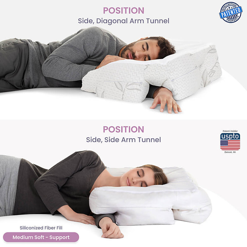 Wife Pillow - Down Alternative Fiber Fill - Front, Back & Side Sleeper Pillow With Arm Hole