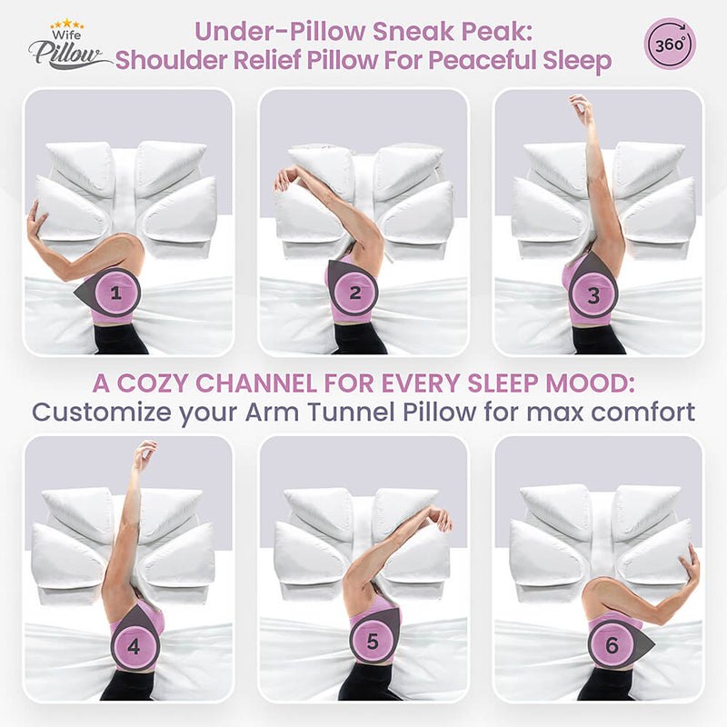 Wife Pillow - Down Alternative Fiber Fill - Front, Back & Side Sleeper Pillow With Arm Hole