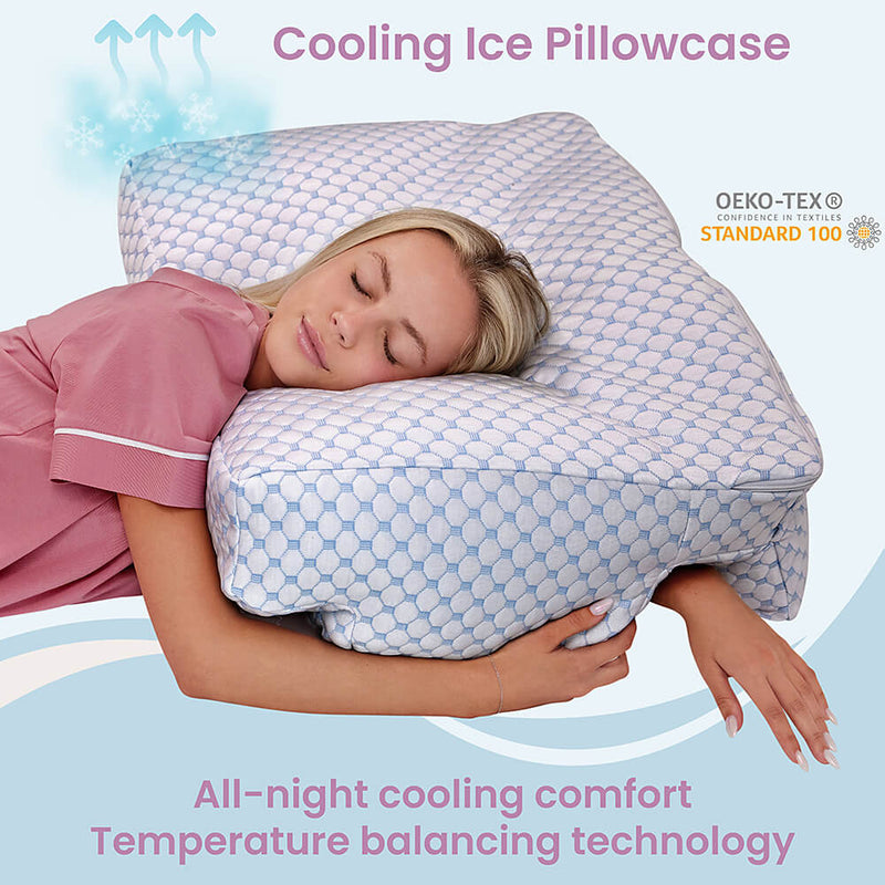 Wife Pillow - Cooling Ice Cover Only, Material All Around for Hot Sleepers. Pillowcase for Cool Protector Soft Micro Cool2Cell Fabric - Wash & Dry-able