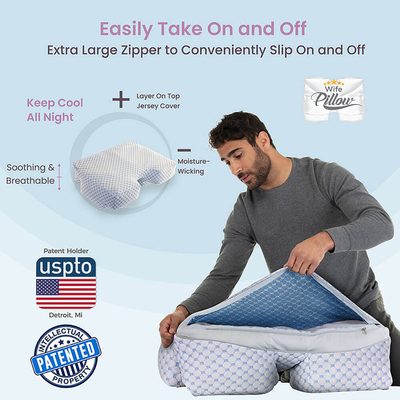 Wife Pillow - Cooling Ice Cover Only, Material All Around for Hot Sleepers. Pillowcase for Cool Protector Soft Micro Cool2Cell Fabric - Wash & Dry-able