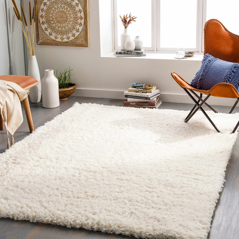 Siari Solid Cream Plush Rug