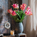 Faux Silk Flower Flame Tulip Stem 24" Tall