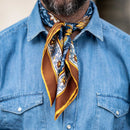 Carrara - Silk Neckerchief - Navy & Mustard