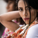 Rosa - Long Silk Scarf - Peach