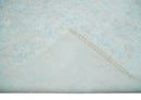 Silky 8x10 Silver and Aqua Handmade Floral Design Art Silk  Area Rug