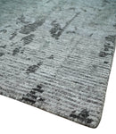 Silver and Charcoal Rug 8x10 Hand Woven Abstract Area Rug