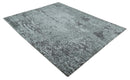 Silver and Charcoal Rug 8x10 Hand Woven Abstract Area Rug