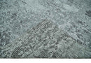 Silver and Charcoal Rug 8x10 Hand Woven Abstract Area Rug